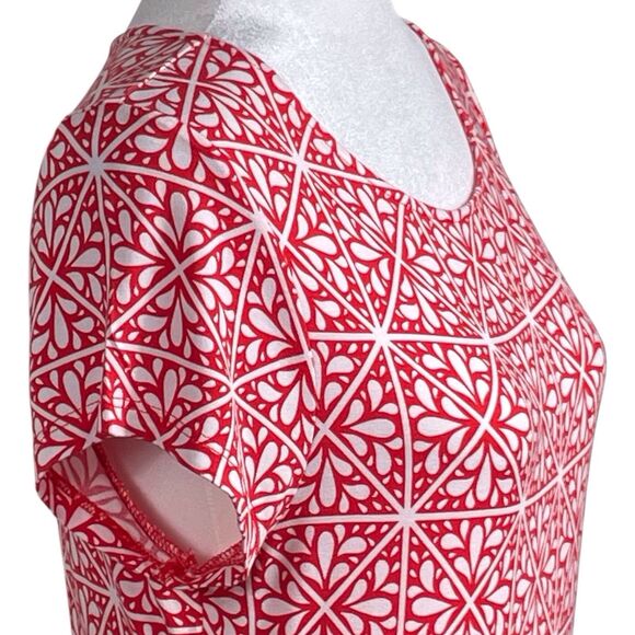 BODEN Amelie Jersey Dress Red Flame Scarlet Mosaic Size 10 EUC Short Sleeve - Picture 8 of 16